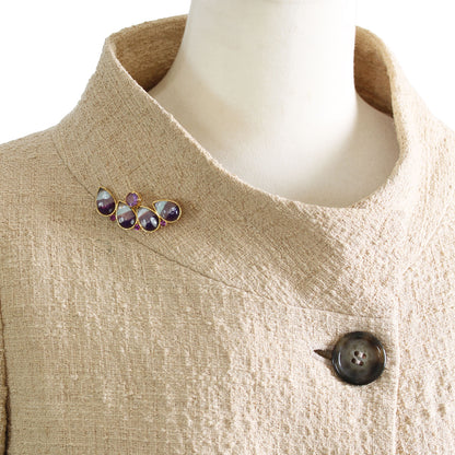 ブローチ パープル 虹 アメジスト TAMARUSAN