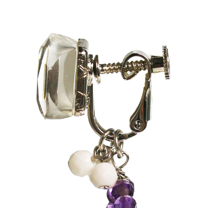 イヤリング 虹 紫 アメジスト ブルーレース TAMARUSAN