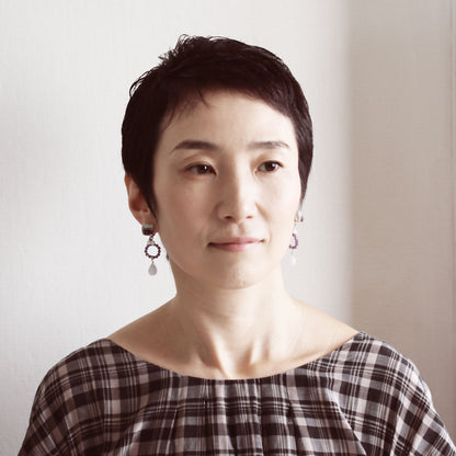 イヤリング 虹 紫 アメジスト ブルーレース TAMARUSAN