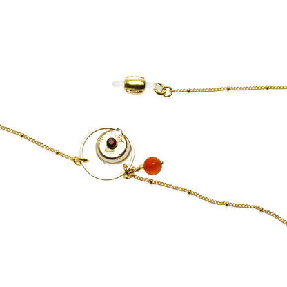 眼鏡チェーン 虹 シトリン 金 オレンジ TAMARUSAN