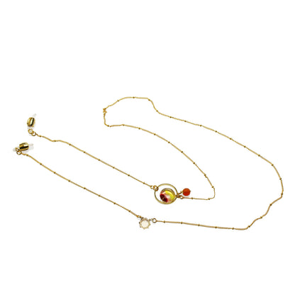 眼鏡チェーン 虹 シトリン 金 オレンジ TAMARUSAN