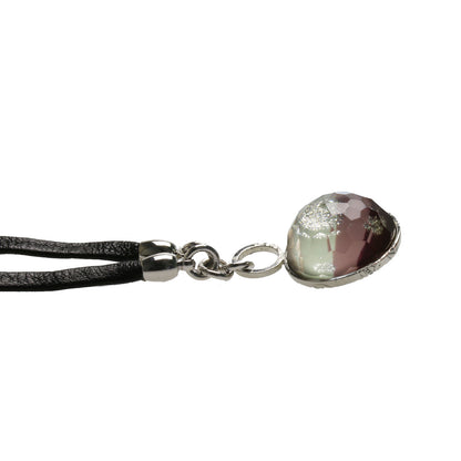 眼鏡ホルダー 男女兼用 紫 老眼鏡 革ひも TAMARUSAN