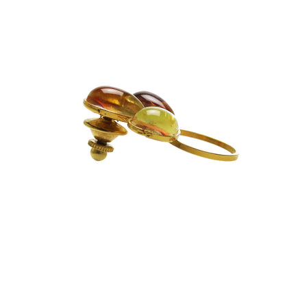 眼鏡ホルダーピンブローチ 虹 オレンジ TAMARUSAN