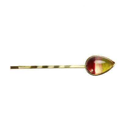 ヘアピン 虹 オレンジ 24k 金 大人 TAMARUSAN