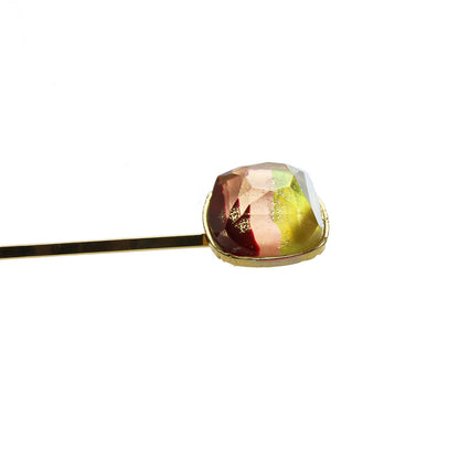 ヘアピン 虹 オレンジ 24k 金 贈り物 高級ヘアピン