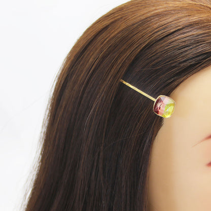 ヘアピン 虹 オレンジ 24k 金 贈り物 高級ヘアピン