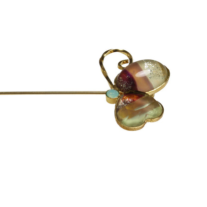 蝶 ハットピン パープル ゴールド ハットピン