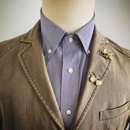 蝶 ハットピン パープル ゴールド ハットピン