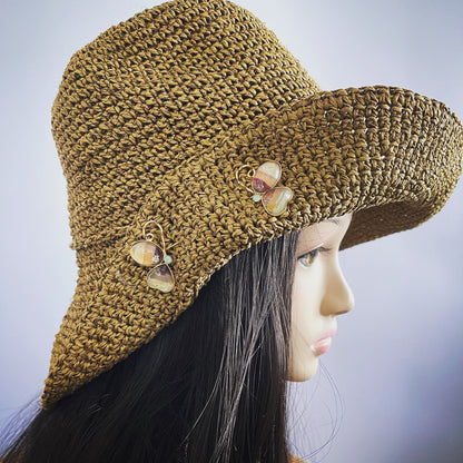 蝶 ハットピン パープル ゴールド ハットピン