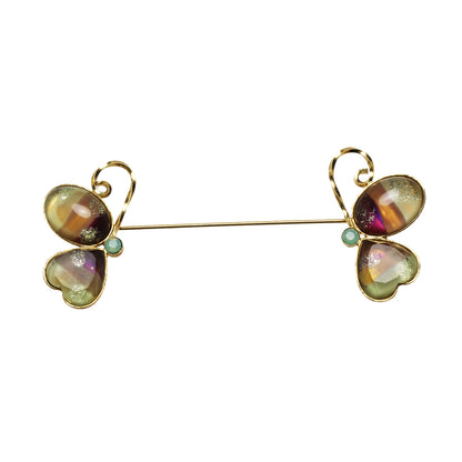 蝶 ハットピン パープル ゴールド ハットピン