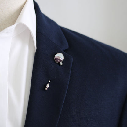 ハットピン ラペルピン ブルートパーズ 虹 紫 TAMARUSAN