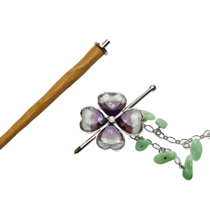 着せ替えかんざし 花 木製 虹 パープル TAMARUSAN