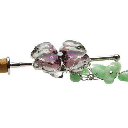 着せ替えかんざし 花 木製 虹 パープル TAMARUSAN