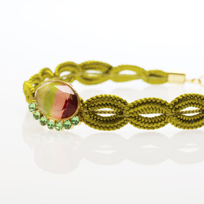 リボンチョーカー 虹 オレンジ グリーン TAMARUSAN