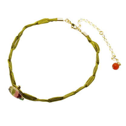 リボンチョーカー 虹 オレンジ グリーン TAMARUSAN