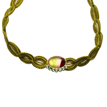 リボンチョーカー 虹 オレンジ グリーン TAMARUSAN