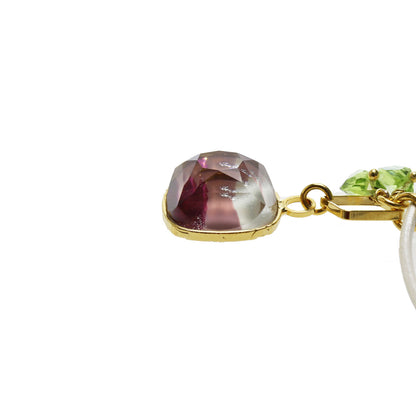 チョーカー 紫 ペリドット ２連革紐 TAMARUSAN