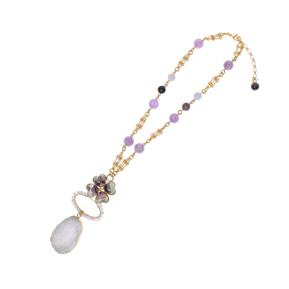 ネックレス パープル クローバー アメジスト ネックレス