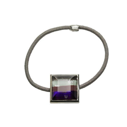 ヘアゴム パープル 虹 四角 男女兼用 TAMARUSAN