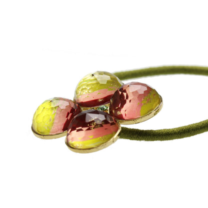 ヘアゴム 花 ゴールド 虹 オレンジ TAMARUSAN