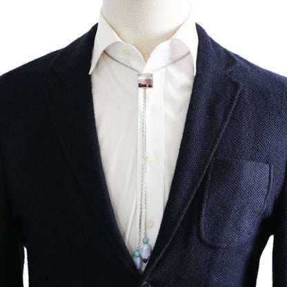 チェーンループタイ 紫 ブルーレース アメジスト TAMARUSAN