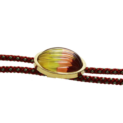 組紐ループタイ 虹 オレンジ 24k 金 TAMARUSAN