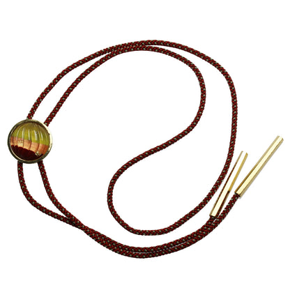 組紐ループタイ 虹 オレンジ 24k 金 TAMARUSAN