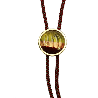 組紐ループタイ 虹 オレンジ 24k 金 TAMARUSAN