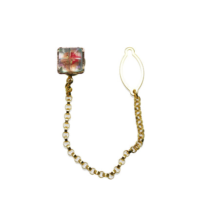 タイタックピン ピンク ブルー 金 四角 樹脂 TAMARUSAN