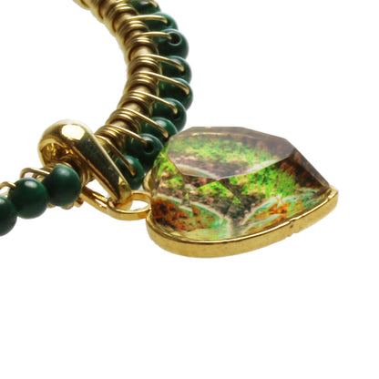 バングル グリーン ハート パンジー マラカイト 金 バングル