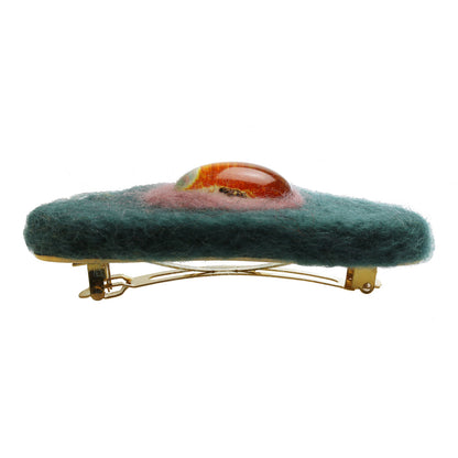 フェルトバレッタ パンジー オレンジ 着物 TAMARUSAN