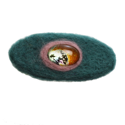 フェルトバレッタ パンジー オレンジ 着物 TAMARUSAN