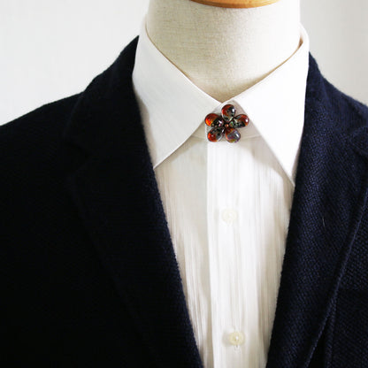 ボタンカバー 花 オレンジ パンジー ボタンカバー