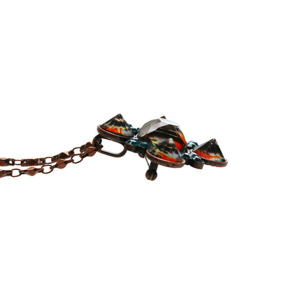 ブローチネックレス オレンジ パンジー ２way TAMARUSAN