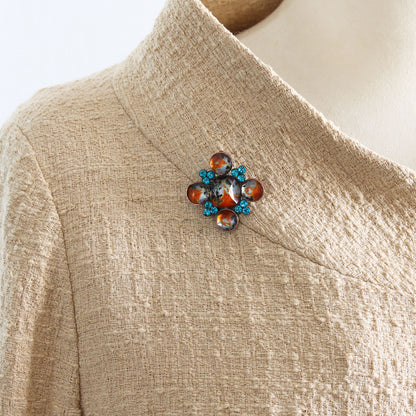 ブローチネックレス オレンジ パンジー ２way TAMARUSAN