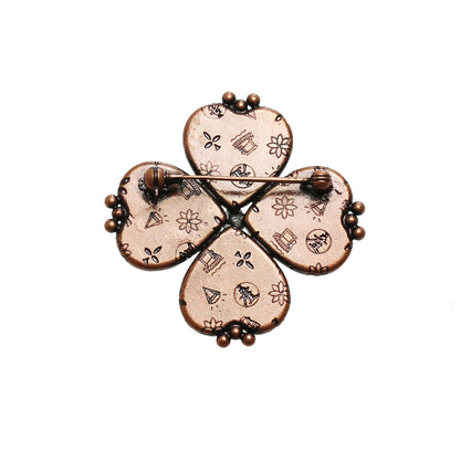 ブローチ 四つ葉のクローバー カラフル TAMARUSAN