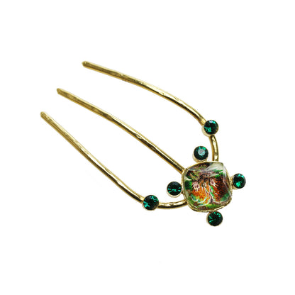 ミニ ヘアコーム 緑 ゴールド TAMARUSAN