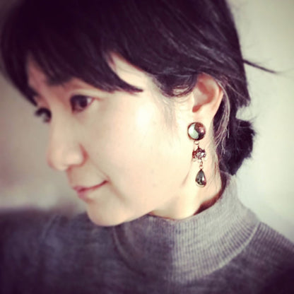 イヤリング グリーン 淡水パール パンジー TAMARUSAN