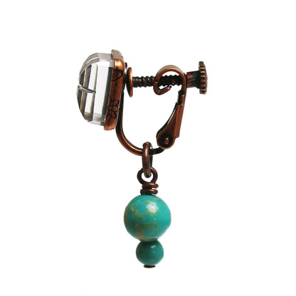 アシンメトリー イヤリング パンジー オレンジ TAMARUSAN