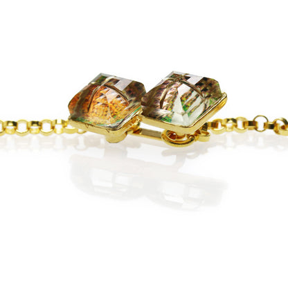 眼鏡チェーン ゴールド パンジー 金 四角 グリーン TAMARUSAN