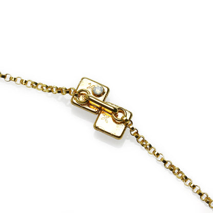 眼鏡チェーン ゴールド パンジー 金 四角 グリーン TAMARUSAN