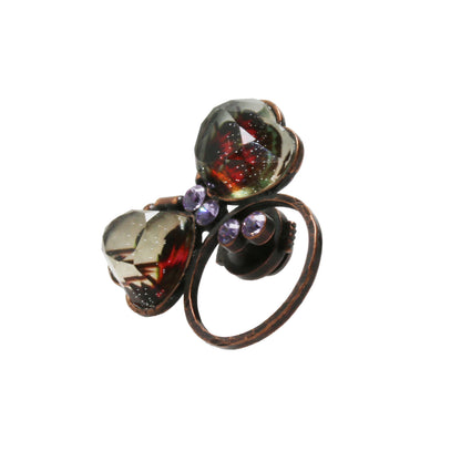 眼鏡ホルダーピンブローチ パンジー 蝶 マルチカラー TAMARUSAN