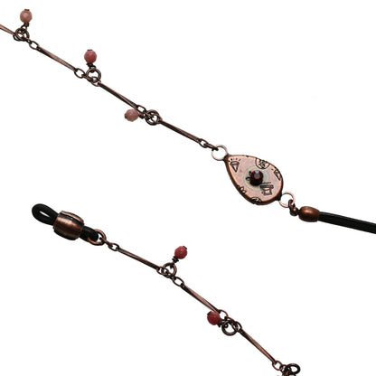 眼鏡チェーン 革紐 ロードナイト オレンジ パンジー TAMARUSAN