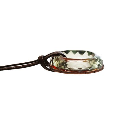 眼鏡ホルダー 革紐 2 way パンジー オレンジ TAMARUSAN