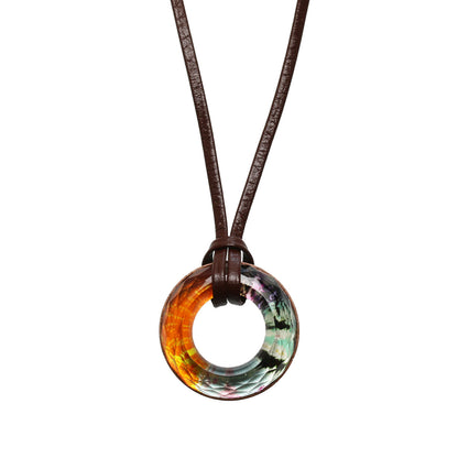 眼鏡ホルダー 革紐 2 way パンジー オレンジ TAMARUSAN