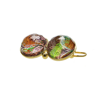 パッチン留め グリーン パンジー 花 24k 贈り物 TAMARUSAN