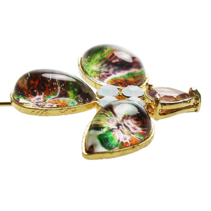 鳥 ハットピン パンジー 緑 アメジスト TAMARUSAN