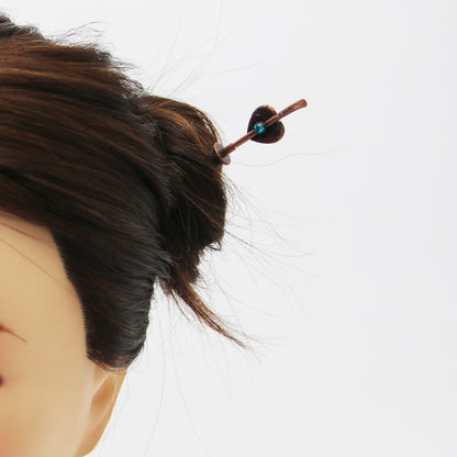 着せ替えかんざし ハート 木製 パンジー TAMARUSAN