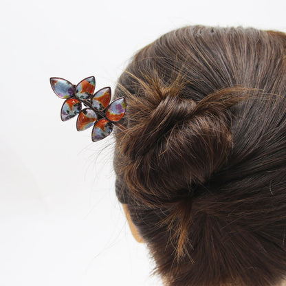 着せ替えかんざし 葉っぱ オレンジ パンジー TAMARUSAN