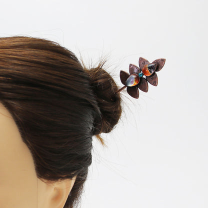 着せ替えかんざし 葉っぱ オレンジ パンジー TAMARUSAN